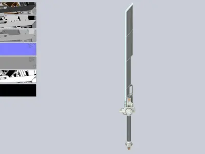 Scifi sword Low-poly 3D model