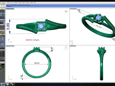 Solitaire Wedding Engagement Women Band Ring 3D print model buy