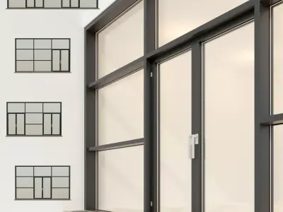 Panoramic glazing Stained glass 25 Low-poly 3D model