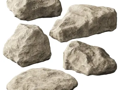 Low Poly Rocks Set 06 3D model