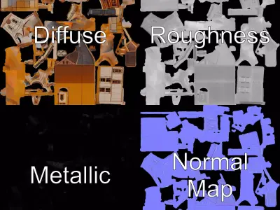 Mediterranean Villa model pack Low-poly 3D model