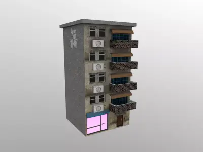 Cyberpunk City - Building 16 Low-poly 3D model