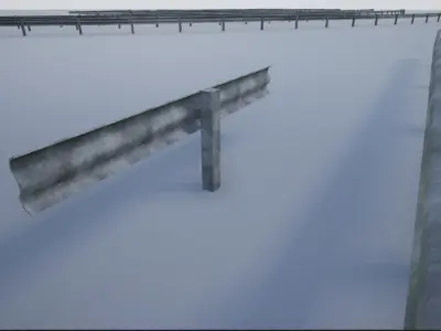 Modular Highway Protective Barriers Low-poly 3D model