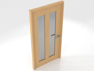 WOOD DOOR for LIVING ROOM Low-poly 3D model