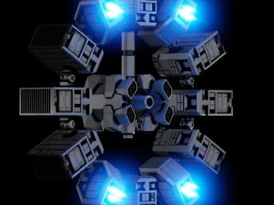 Endurence Interstellar Spaceship Low-poly 3D model