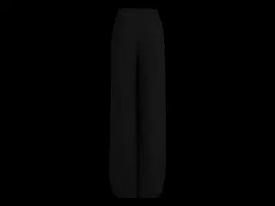 Black Floor-Length Wide-Leg Pants Free low-poly 3D model
