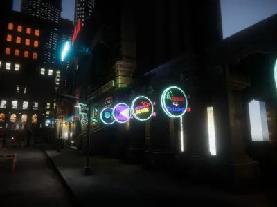Neon Signs 2 UNITY Low-poly 3D model