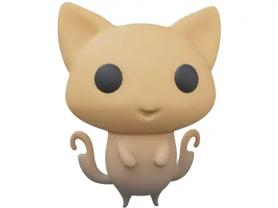 Double Tail Cat Ghost Character v1 002 Low-poly 3D model