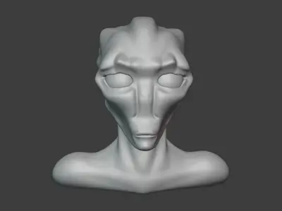 Alien Head Sculpt 3D model