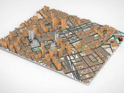 Cityscape Montreal Quebec Canada 3D model