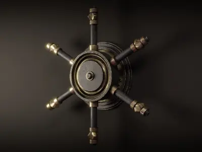 Wheel Lever Mechanism Low-poly 3D model