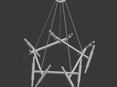 CHANDELIER PENTAGONE LE PETITE JONATHAN BROWNING  3D model