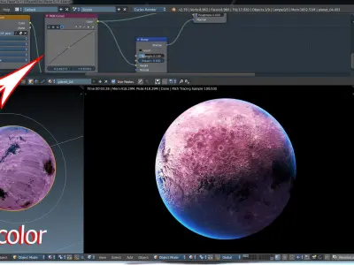 Planet Sci Fi Low-poly 3D model