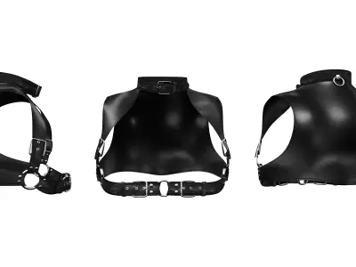 Mens Harness Collar Low-poly 3D model
