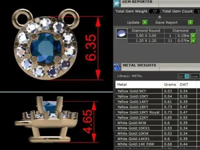 Dainty Round Halo Pendant 3mm 3D print model