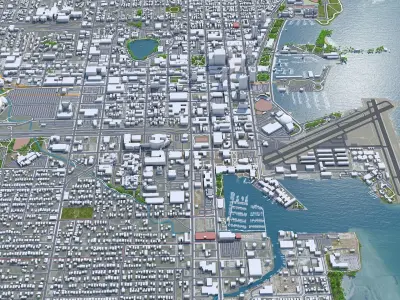 Saint Petersburg Downtown Florida USA Low-poly 3D model