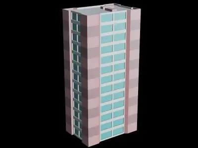 Stylized Building 5 - Mobile Game Asset Free low-poly 3D model