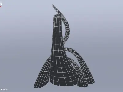 Scifi building Low-poly 3D model buy