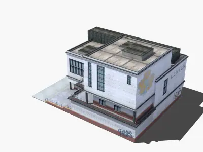 Modern School Building 3D model