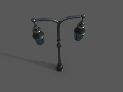 Victorian light-pole 3D model  Low-poly 3D model