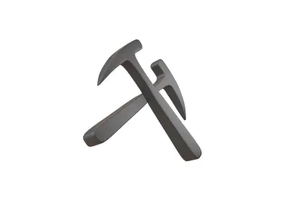 Mining Symbol v2 001 Low-poly 3D model