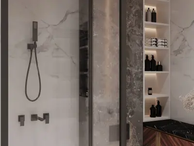 Bathroom design Interior style Neoclassical 3D model