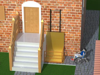 Villa and Wheelchair Elevator 3D model