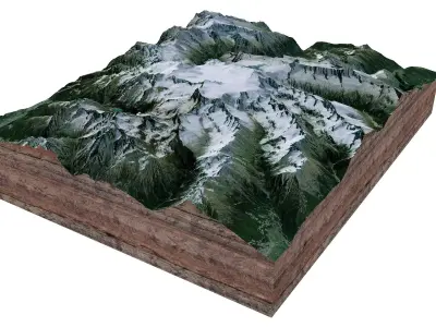 Ghiacciaio dellAdamello Glacier Italy 3D model