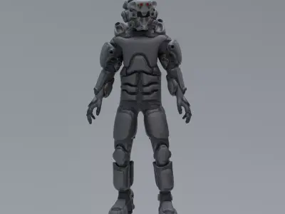 Space Soldier - Operator 010 Low-poly 3D model