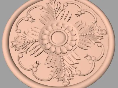 Furniture decoration round flower 3D STL model for CNC E897 3D model