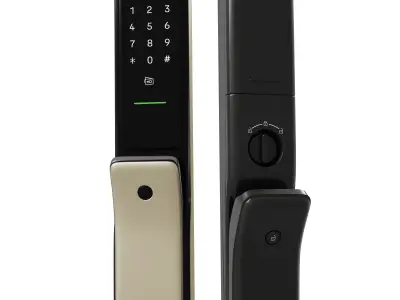 Digital Door Lock model Code Kyra Pro Gold And Bas Smart Lock Low-poly 3D model