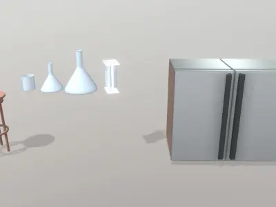 Low Poly Stylized Laboratory Assets Low-poly 3D model