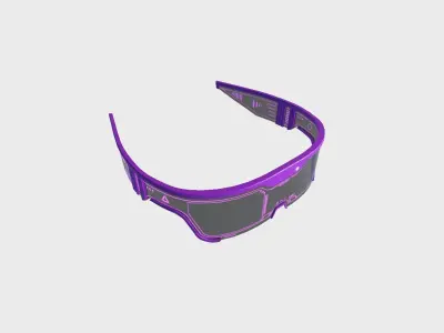 SciFi Glasses Visor 05 Purple - Character Design Fashion Low-poly 3D model