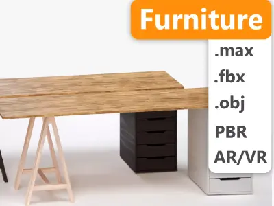 Table ar vr optimized Low-poly 3D model