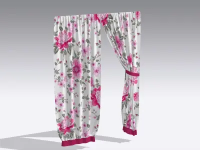 Curtain Low-poly 3D model