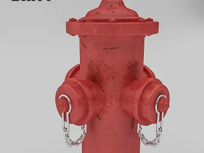 Fire Hydrant Low-poly 3D model 5