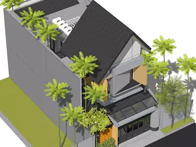 3D Model House Japandi Modern Minimalist Two-Story 3D model