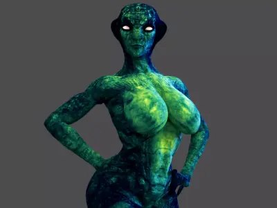 Female Alien Creature 3D model
