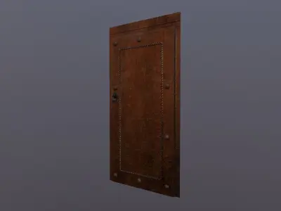 Medieval style door Low-poly 3D model