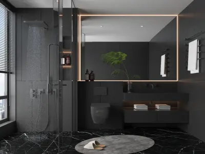 Modern bathrooms collection 3D model