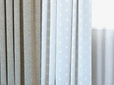 Curtains 72 Curtains with Tulle Jacquard Dado Grey and Mud  3D model