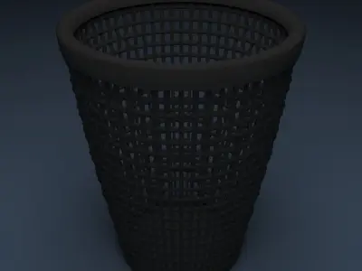 Street Paper Bin Low-poly 3D model