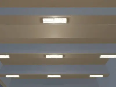 Lamps light fixture in parking garage 3D model