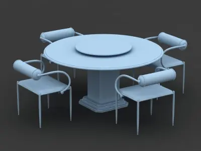 Chair and Table Set 3D model