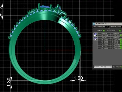 Diamond Ring for Women 3D print model 21