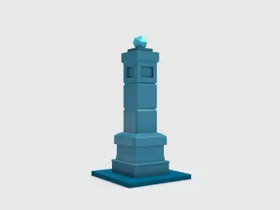 Pillar 1 light tower Low-poly 3D model