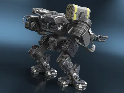  Assault-Class War Mech Heavy Weapon Loadout Rigged 