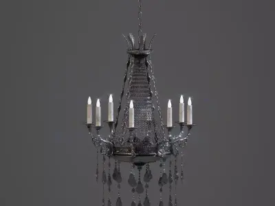 Crystal Chandelier Low-poly 3D model