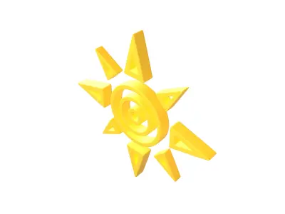 Sun Symbol v1 002 Low-poly 3D model