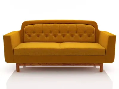 Onkel seater sofa in mustard 3D model
